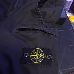 Men's Black Stone Island Cargo Pants Size 30